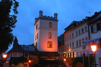 Historic Mainz gate tower from the 13th century.